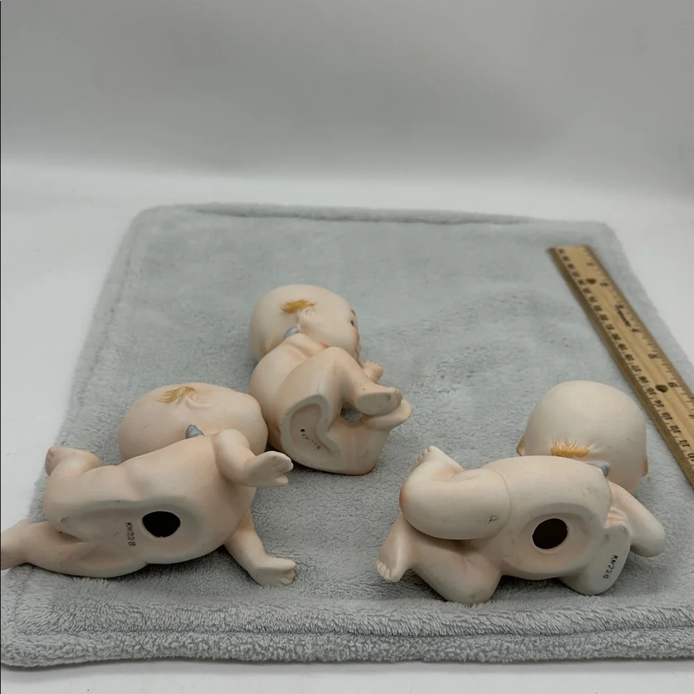 Vintage Lefton Kewpie Baby Dolls Bisque/Porcelain Figurines Set of 3 Japan 1960 - Picture 6 of 9